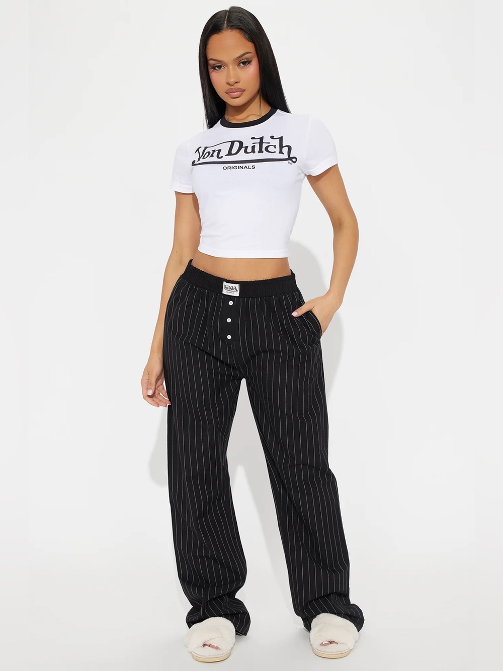 Von Dutch PJ Boxer Pant- Black/White